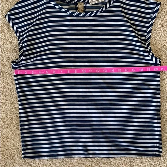 Abercrombie & Fitch Blue and White Boxy  Blouse Women’s SZ M - Picture 10 of 10